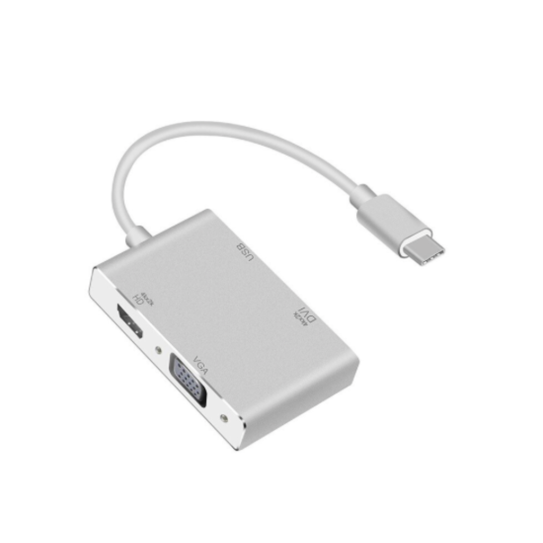 TPYE C  TO 4-1 , HDMI+VGA+DVI+USB